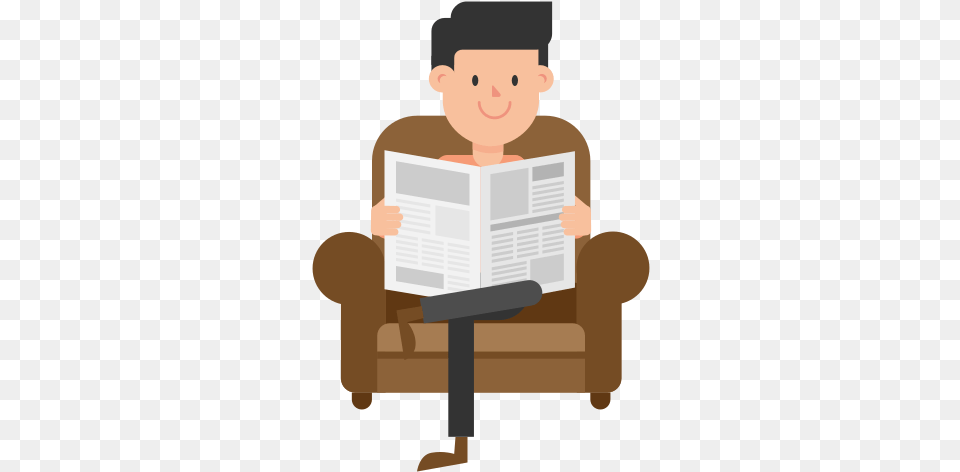 Fileman Reading The Newspaper Vector Svg Cartoon Picture Of A Man Svg Wikimedia Commons, Person, Baby, Face, Head Free Png Download