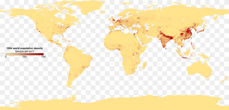 Filepopulation Density With Keypng Wikimedia Commons Below Sea Level World Map, Chart, Plot, Atlas, Diagram Free Transparent Png