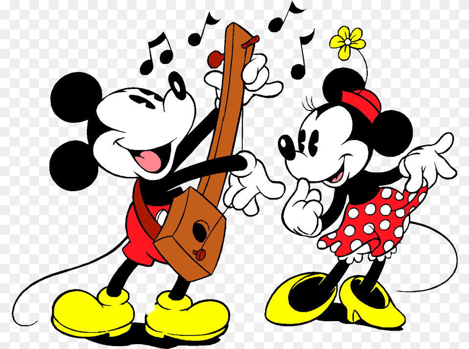 Files Cartoon Characters On A Transparent Background Mickey E Minnie Tocando, Baby, Person, Face, Head Png Image