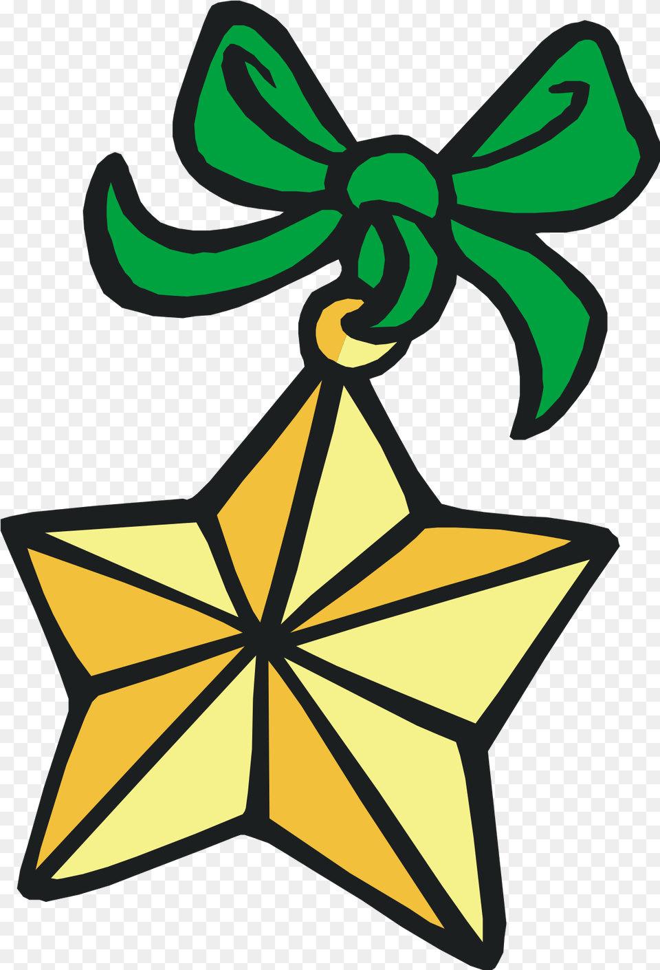 Filestar With Green Ribbonsvg Wikipedia Christmas Poinsettia Cartoon, Star Symbol, Symbol Free Transparent Png