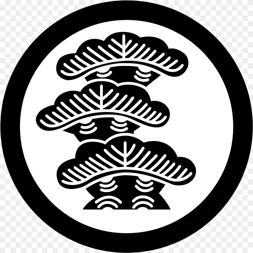 Filethree Pine Trees Kamonsvg Wikimedia Commons Japanese Family Crest, Stencil, Logo, Sticker Free Png Download