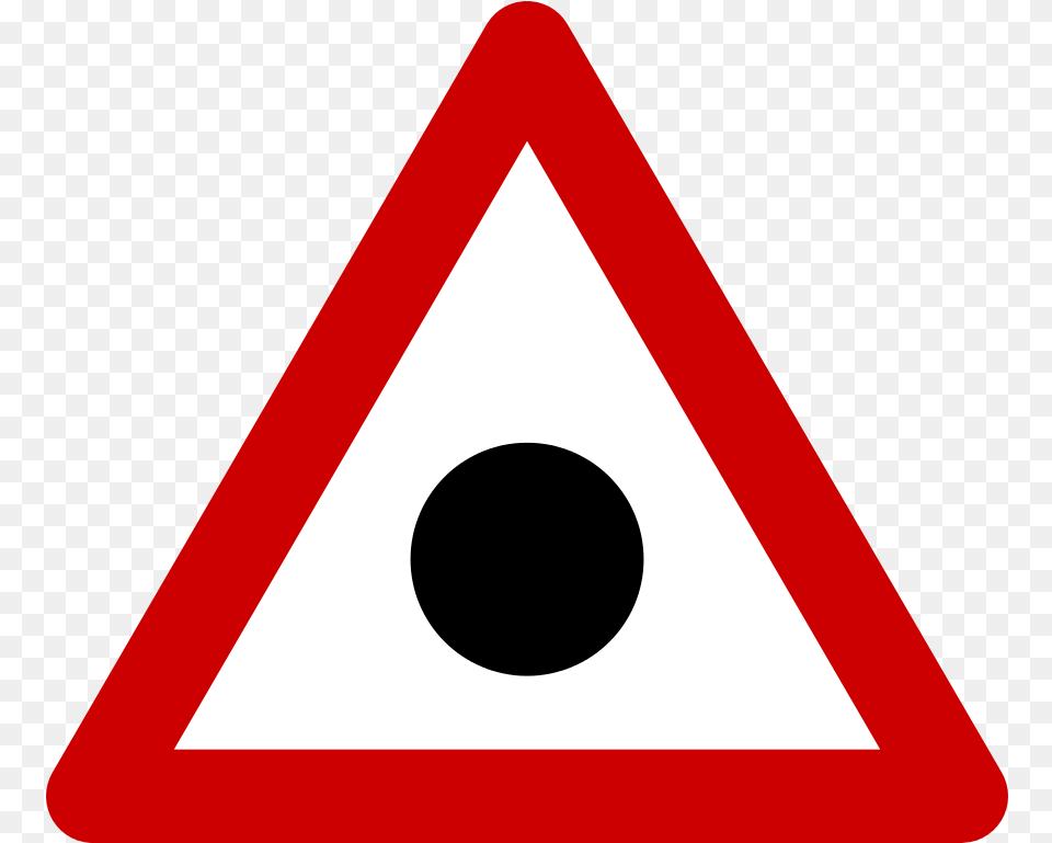 Filewarning Sign Blind Spotsvg Wikimedia Commons Animals Crossing Road Sign, Symbol, Triangle, Road Sign Png Image