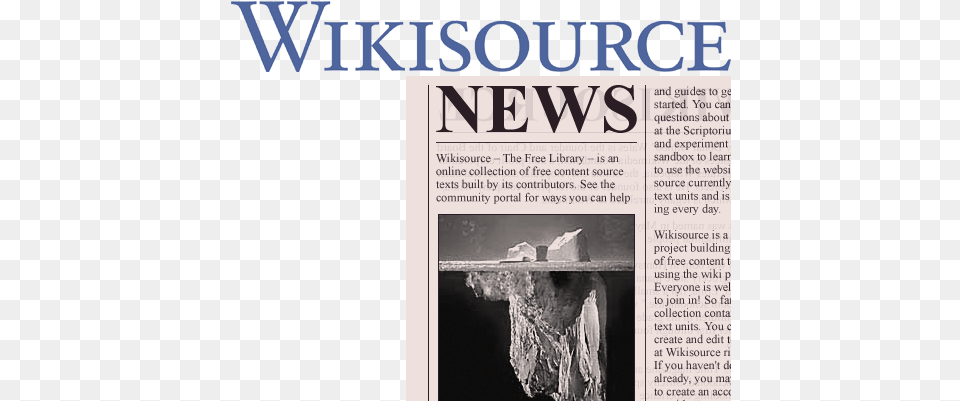 Filewikisource Newspaperpng Wikimedia Commons Iceberg, Newspaper, Text Free Png