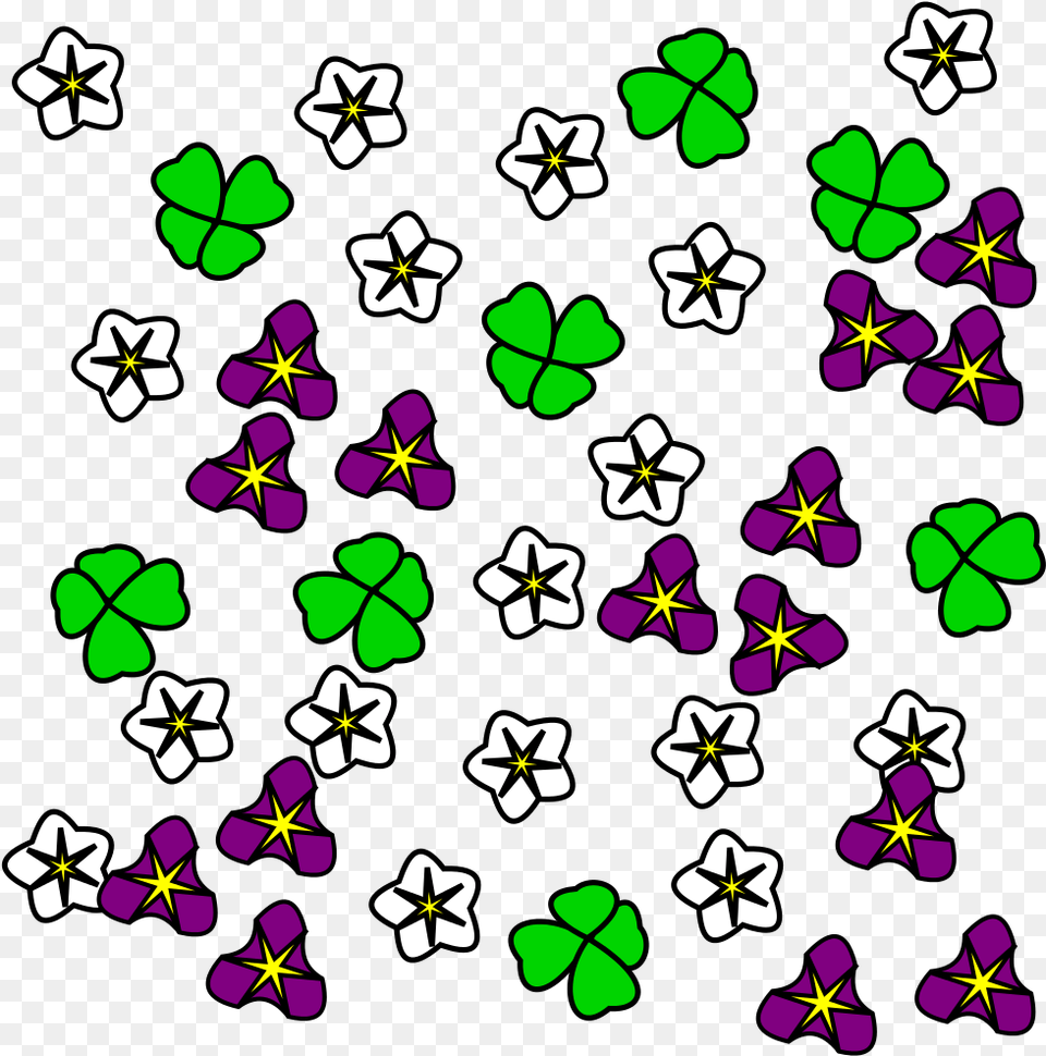 Filewild Flowers In White Green And Purplesvg Wikimedia Clip Art, Purple, Pattern, Flower, Plant Free Png