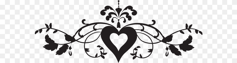 Filigree Borders Heart Design Clipart Black And White, Stencil, Art, Graphics, Pattern Free Transparent Png