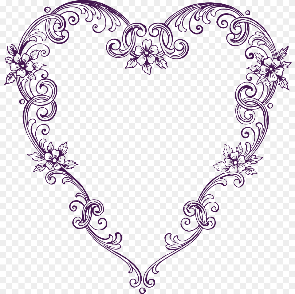 Filigree Clipart Download On Webstockreview Vintage Heart Clipart, Pattern, Purple, Lighting, Art Png Image