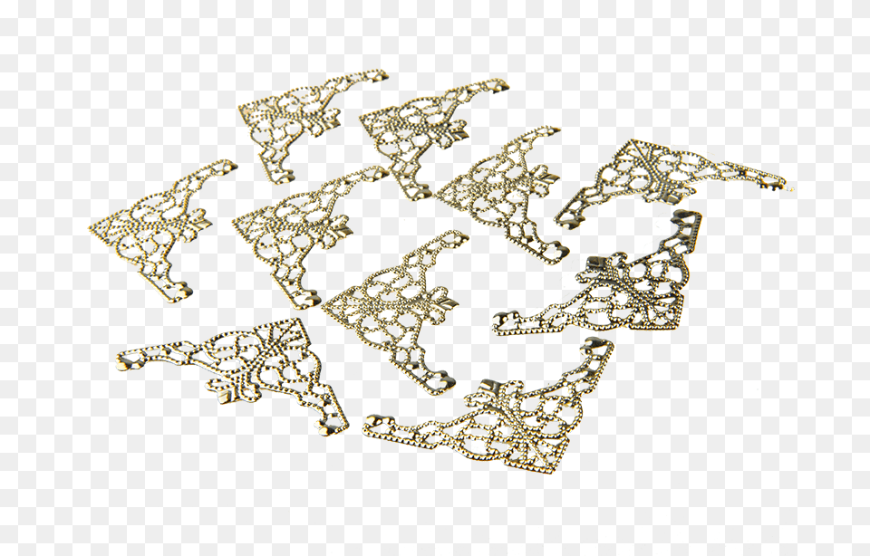 Filigree Gold Corners Silver, Accessories, Earring, Jewelry, Necklace Png Image