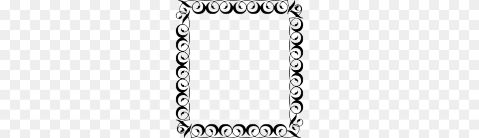 Filigree Square Clipart, Gray Free Png