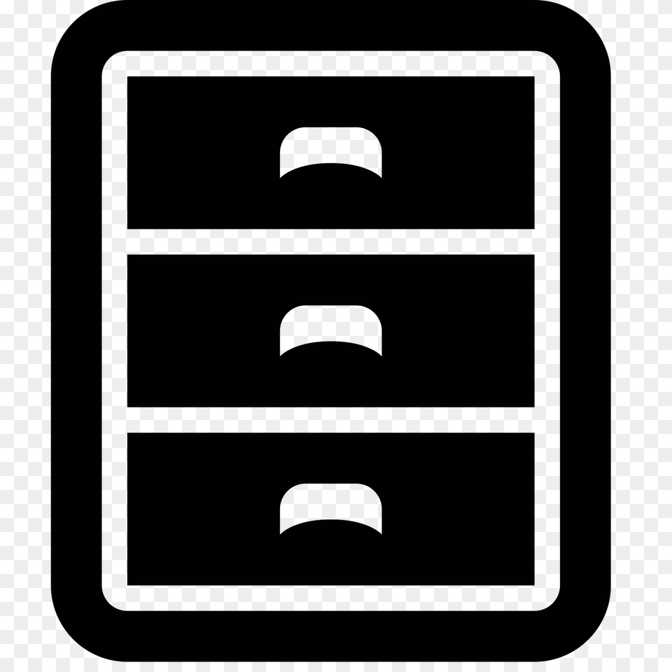 Filing Cabinet Icon, Gray Png Image