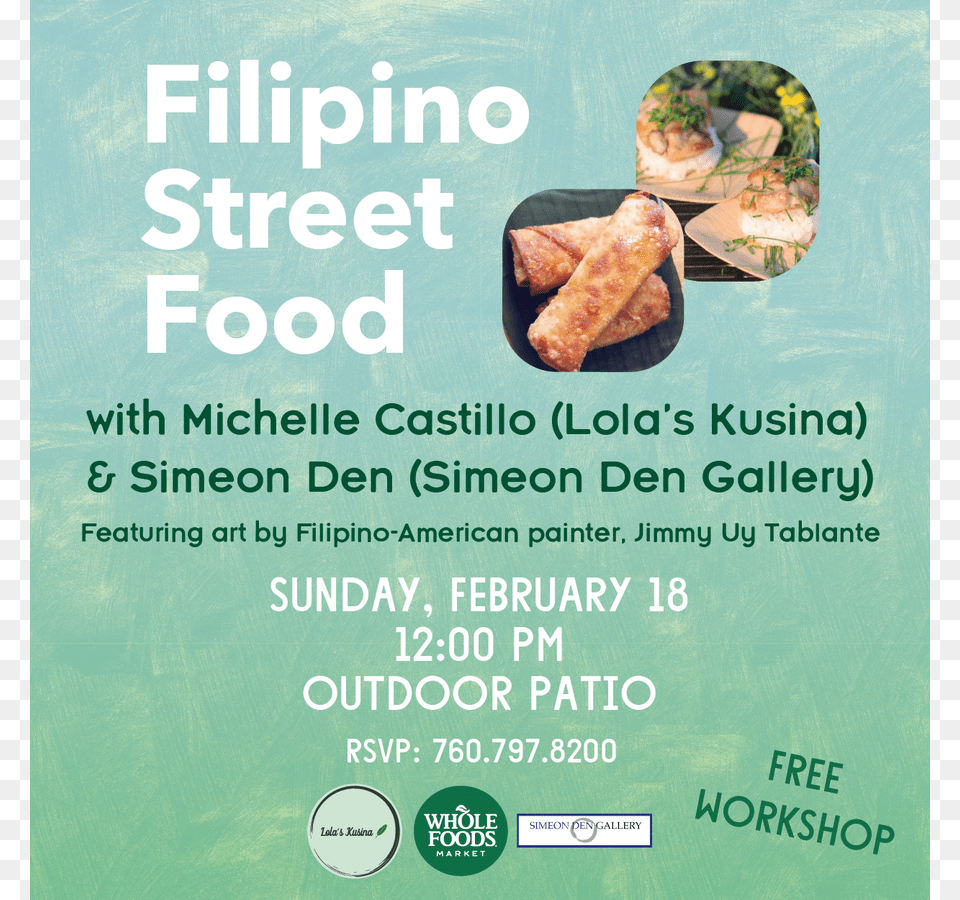 Filipino Street Food Workshop Flyer, Advertisement, Poster, Lunch, Meal Png Image