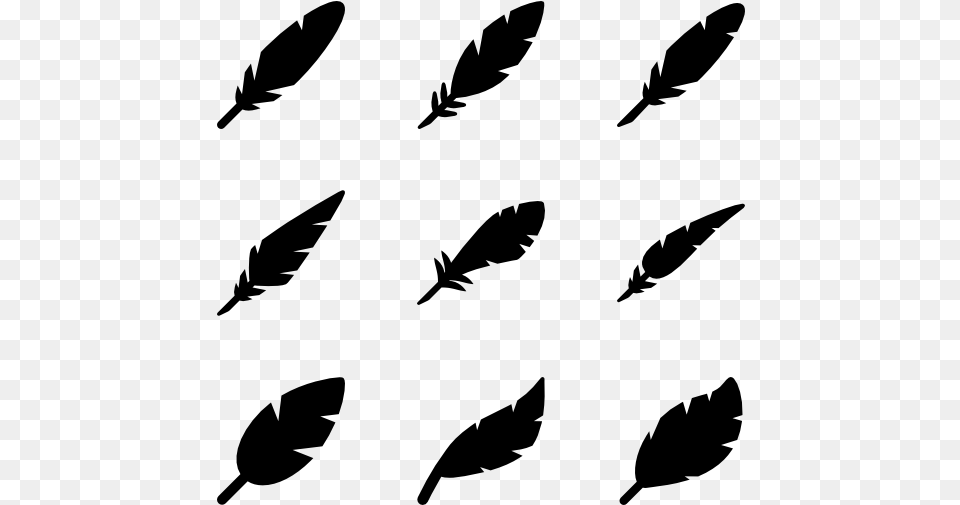Filled Feathers Simple Feather Vector, Gray Free Transparent Png