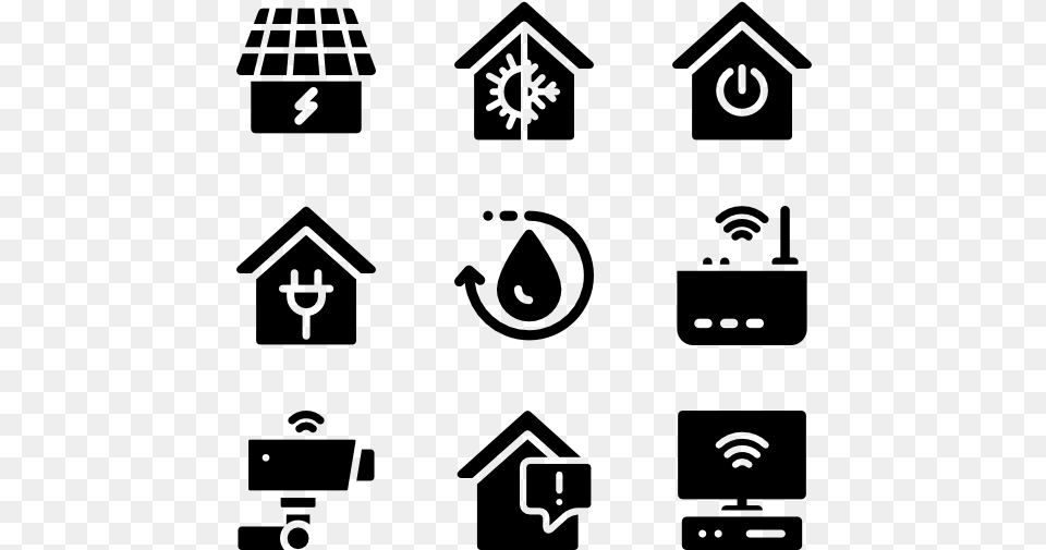 Filled Smart Home Smart Home Icon Vector, Gray Free Png Download