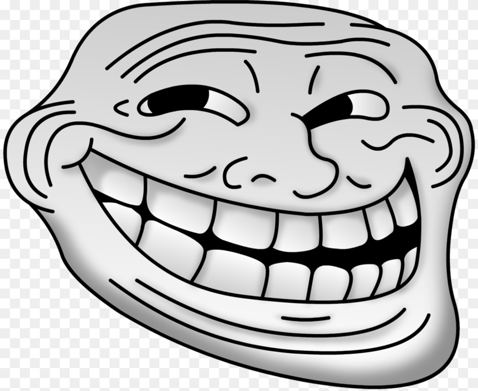 Filled Troll Face, Body Part, Mouth, Person, Stencil Free Transparent Png