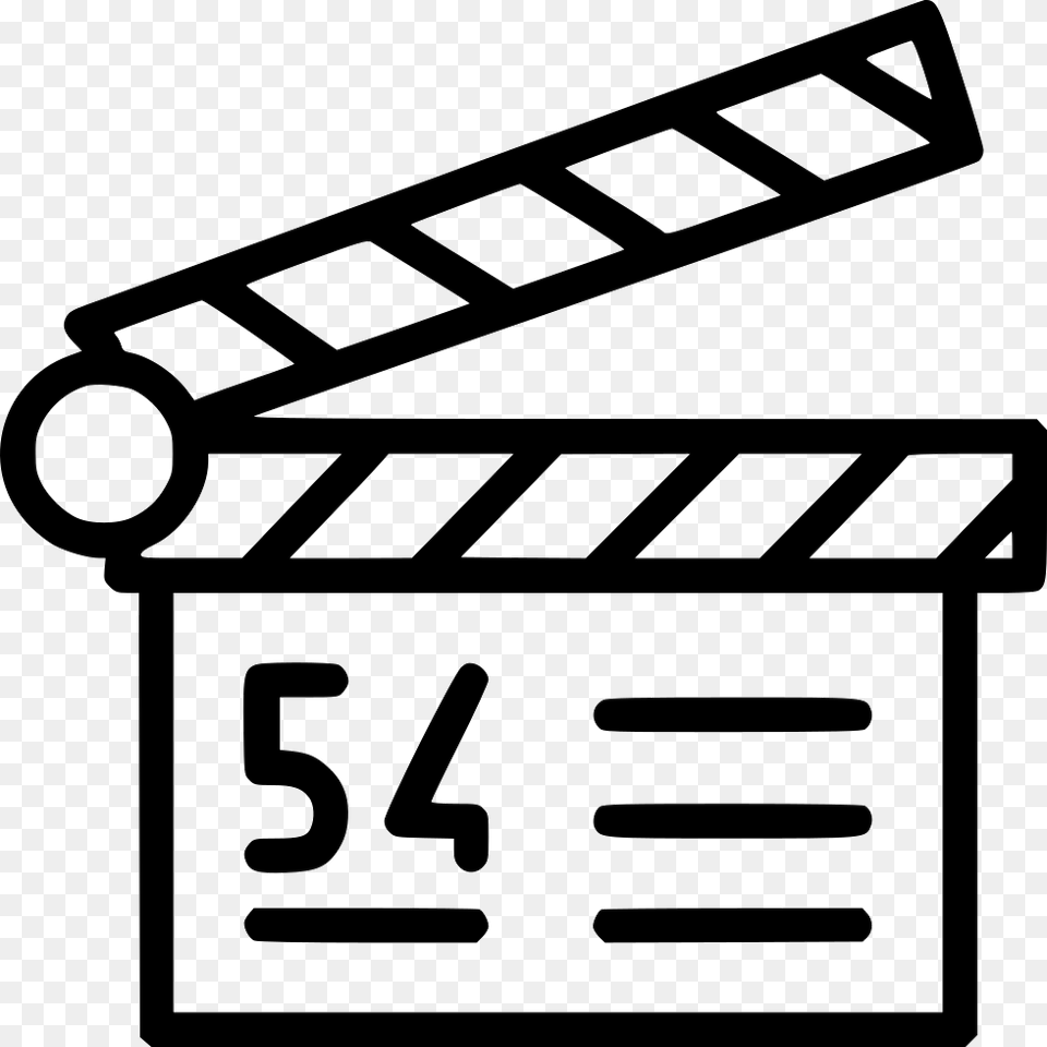 Film Clapper Movie Action Thing Outline, Text, Number, Symbol Free Png Download