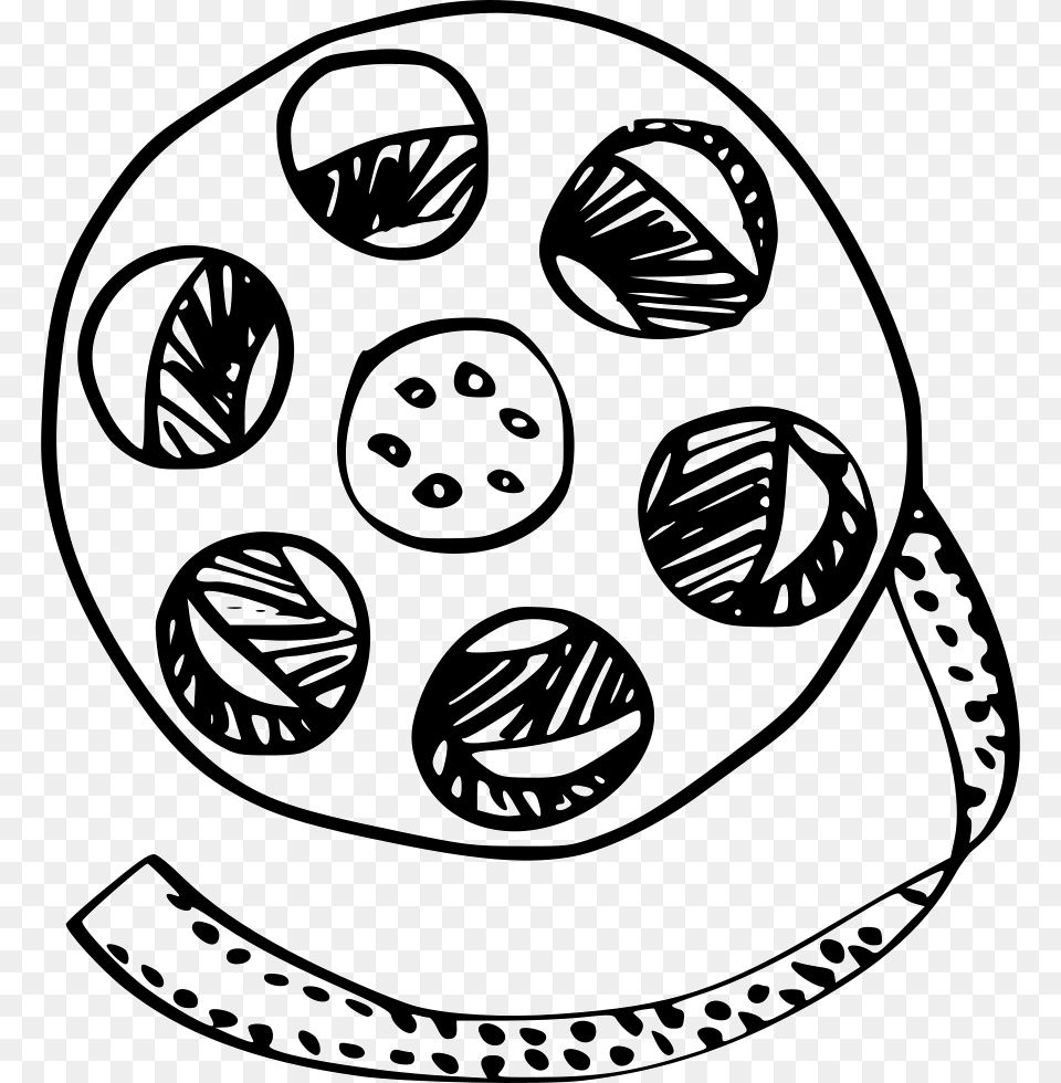 Film Clipart Video Film Reel Drawing, Egg, Food, Art, Face Free Png Download