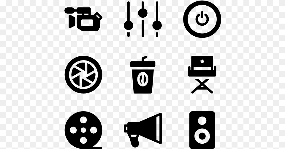 Film Reel Icons, Gray Png Image