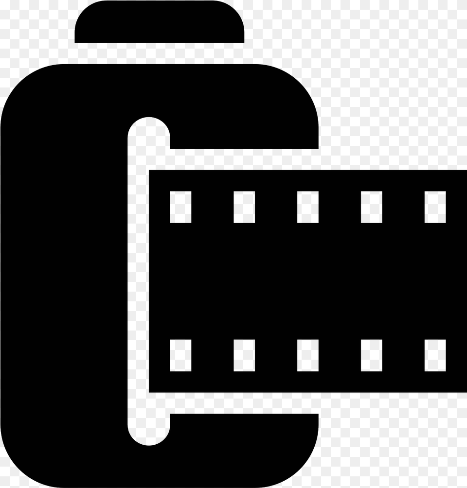 Film Roll Filled Icon Illustration, Gray Png