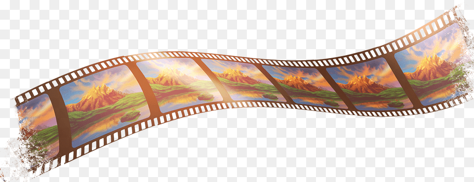 Film Strip With Production Studio Mountains Photographic Film Free Png