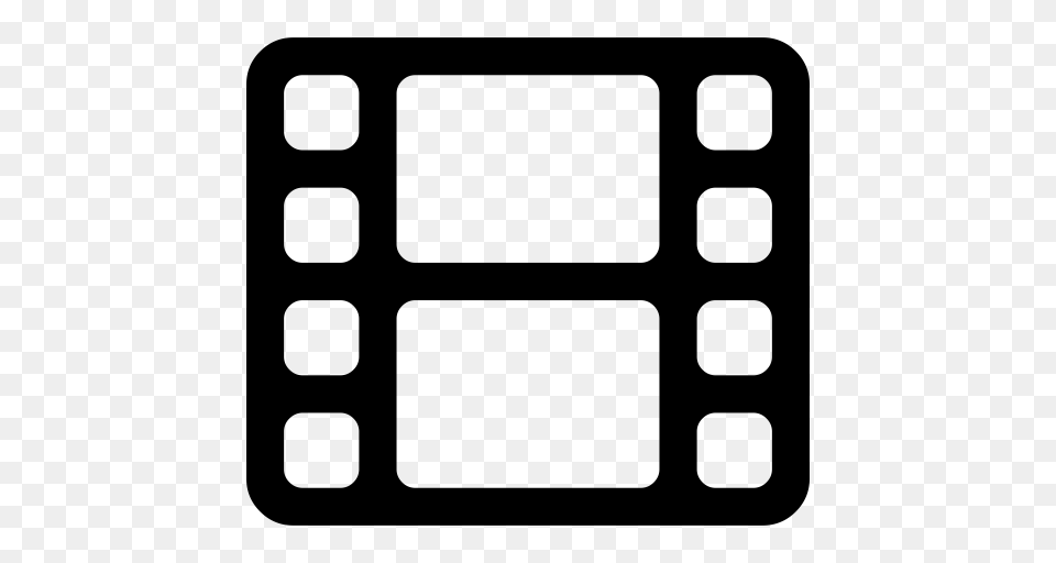 Film Strip With Two Film Strip Movie Icon With And Vector, Gray Png Image