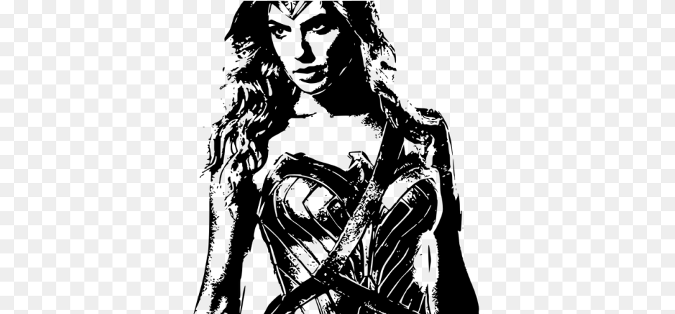 Film Wonder Woman 3d Merit Sau Nu Wonder Woman Black And White, Gray Free Transparent Png