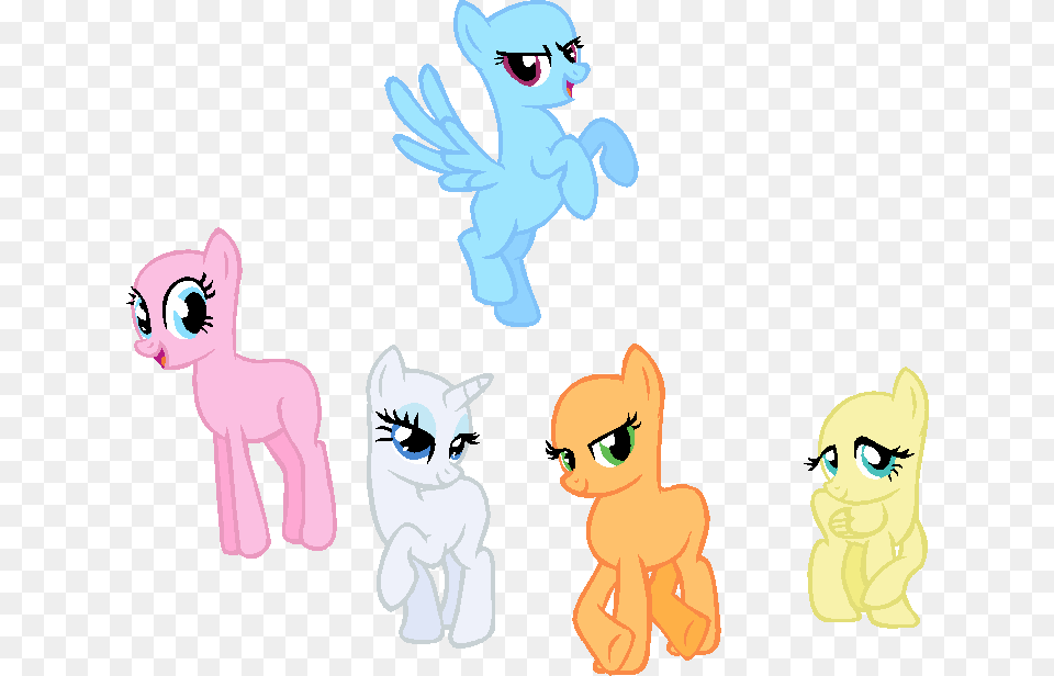 Fim Base Groupshot 2 By Xtangyshadow Group My Little Pony Base, Cartoon, Animal, Baby, Pet Free Png