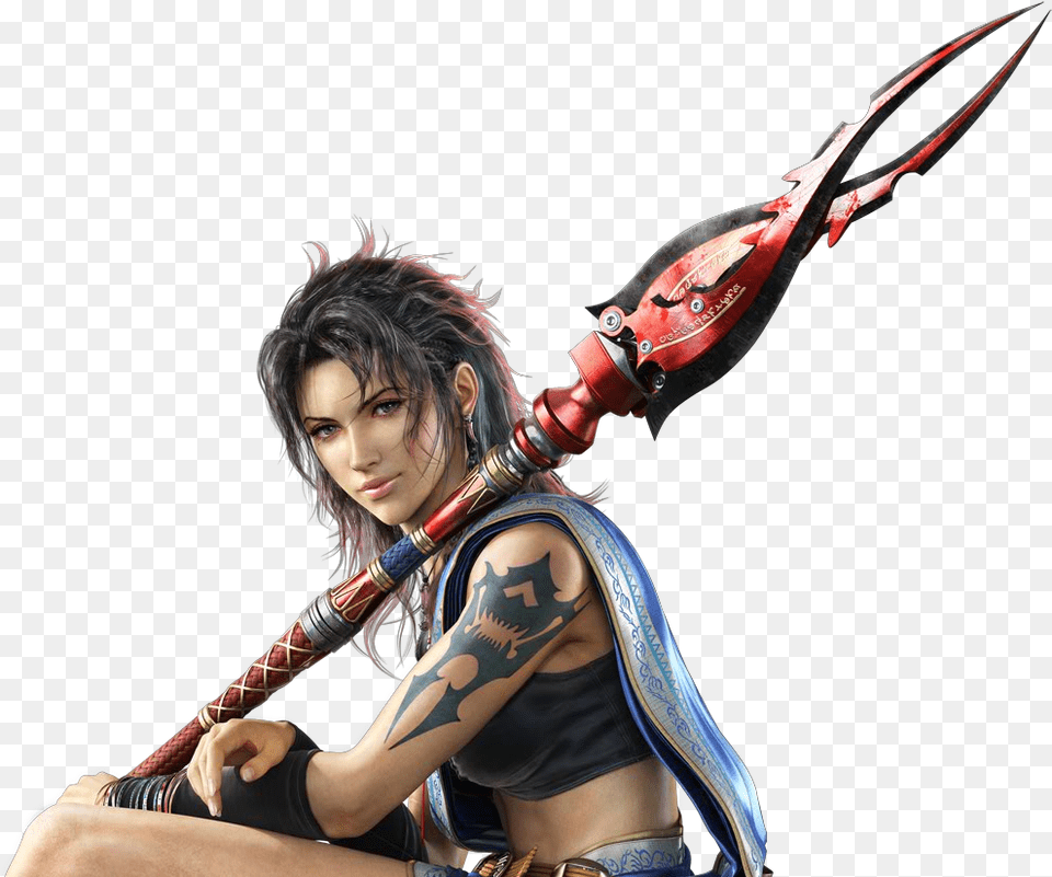 Final Fantasy 13 Fang Tattoo, Weapon, Sword, Skin, Person Png