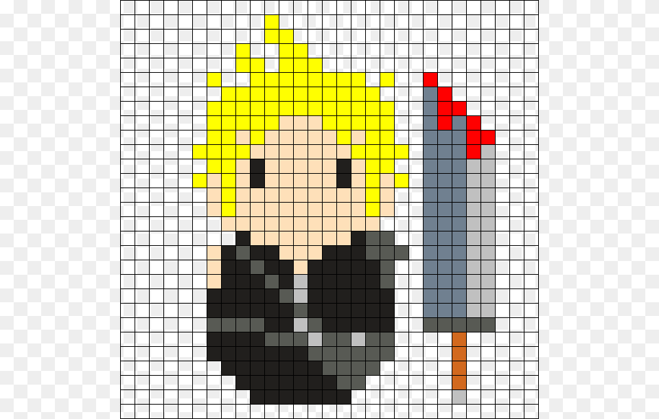 Final Fantasy 7 Perler Bead Pattern, Dynamite, Weapon Free Png