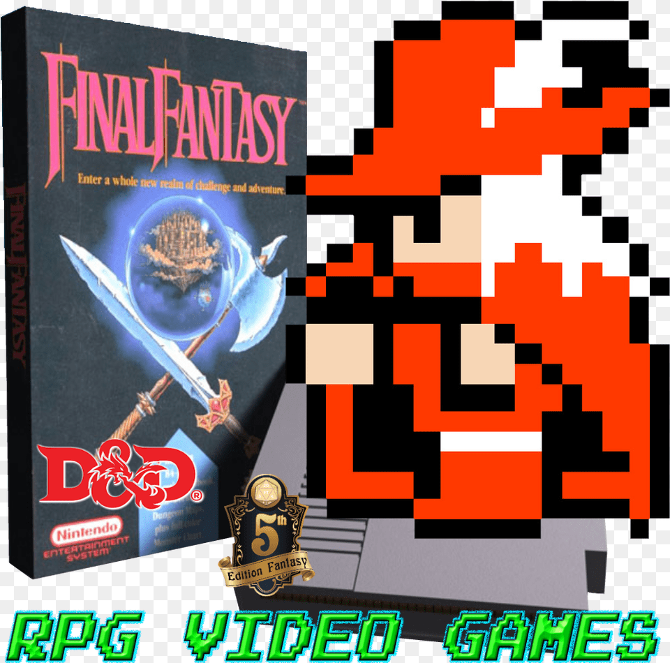 Final Fantasy Dampd 5e Red Mage Final Fantasy Red Mage Pixel Art, Book, Publication, Sword, Weapon Free Png