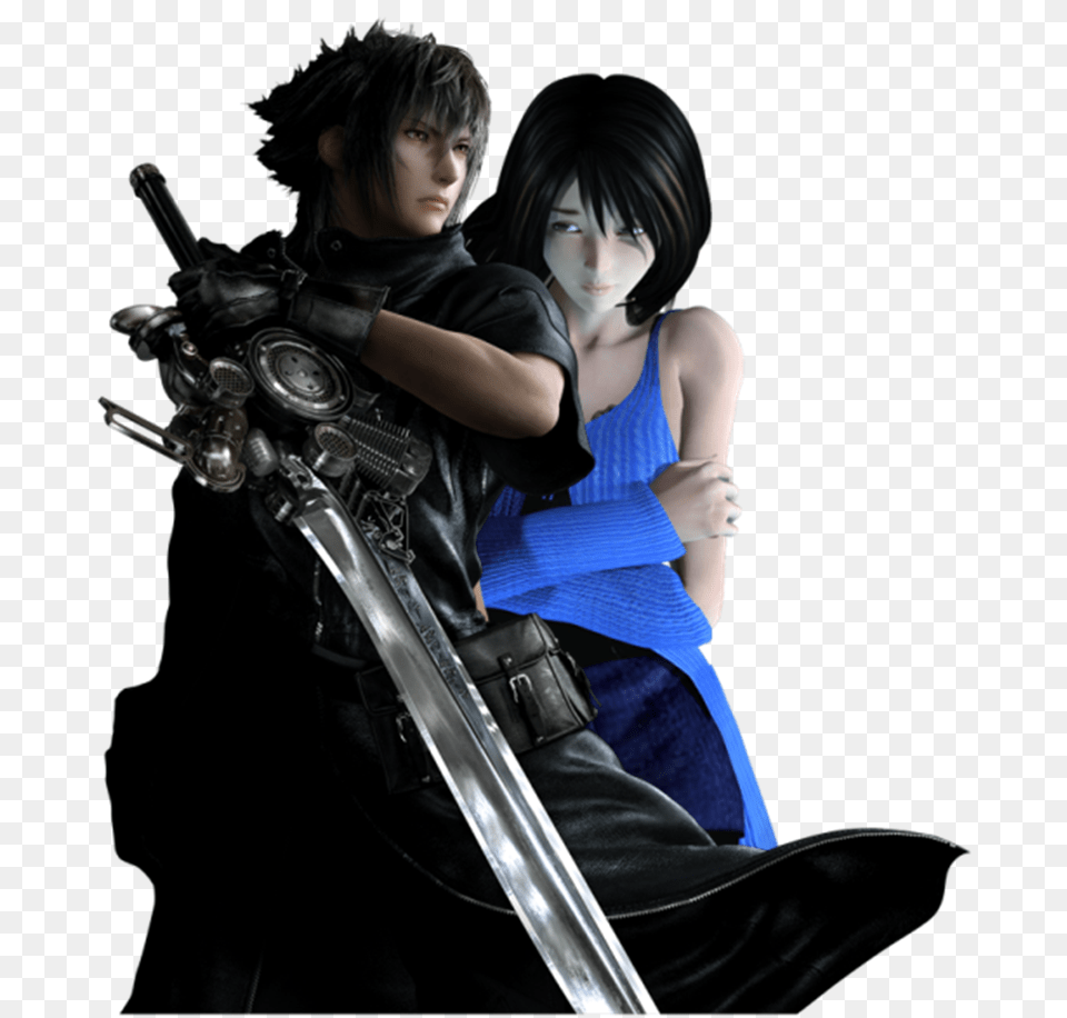 Final Fantasy Images Rinoa And Noctis Hd Wallpaper And Background, Weapon, Sword, Adult, Person Png