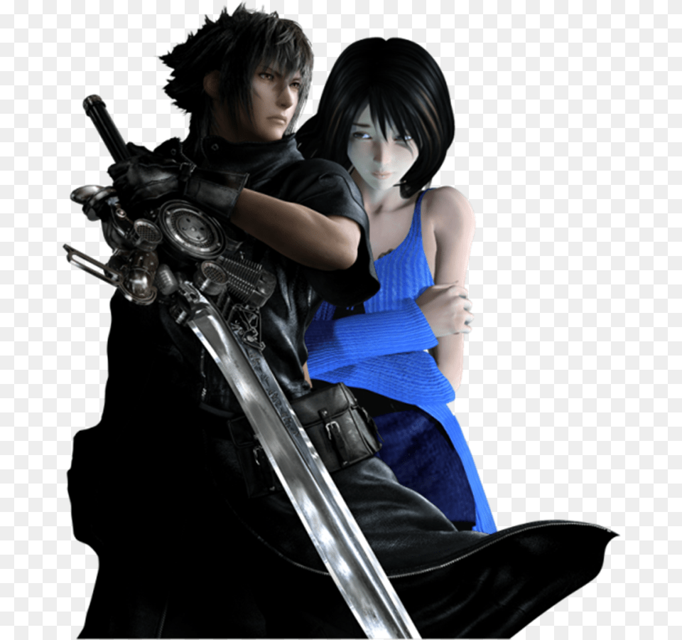 Final Fantasy Images Rinoa And Noctis Hd Wallpaper Final Fantasy Engine Blade, Weapon, Sword, Adult, Person Png Image