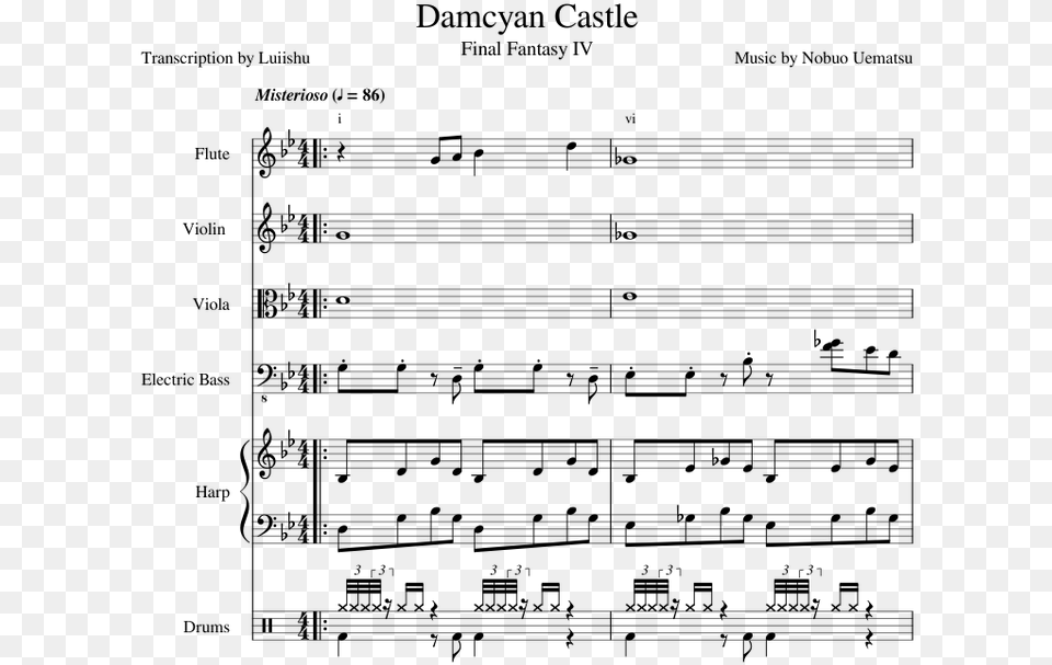 Final Fantasy Iv Sheet Music, Gray Free Png Download