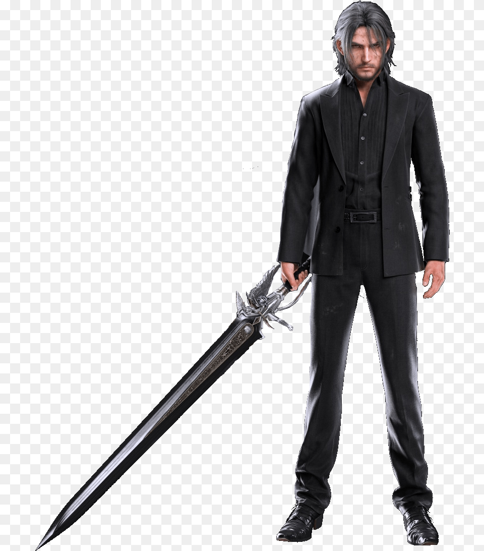 Final Fantasy Noctis Sword, Weapon, Suit, Clothing, Formal Wear Png Image