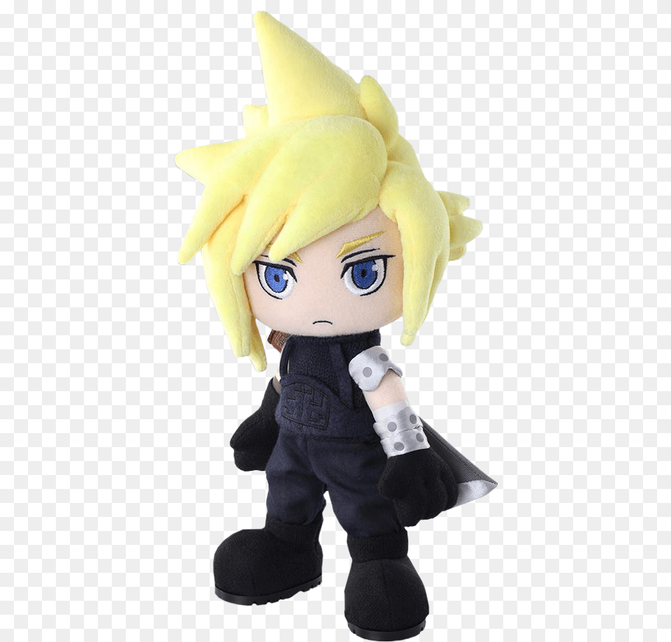 Final Fantasy Vii Cloud Strife 12u201d Action Doll Plush By Cloud Strife Plush, Toy, Face, Head, Person Free Png Download
