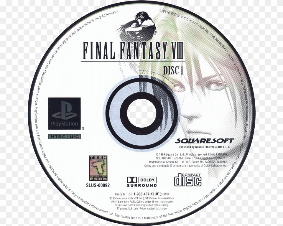Final Fantasy Viii Details Launchbox Games Database Final Fantasy Viii Cd Label, Disk, Dvd, Adult, Person Free Png Download