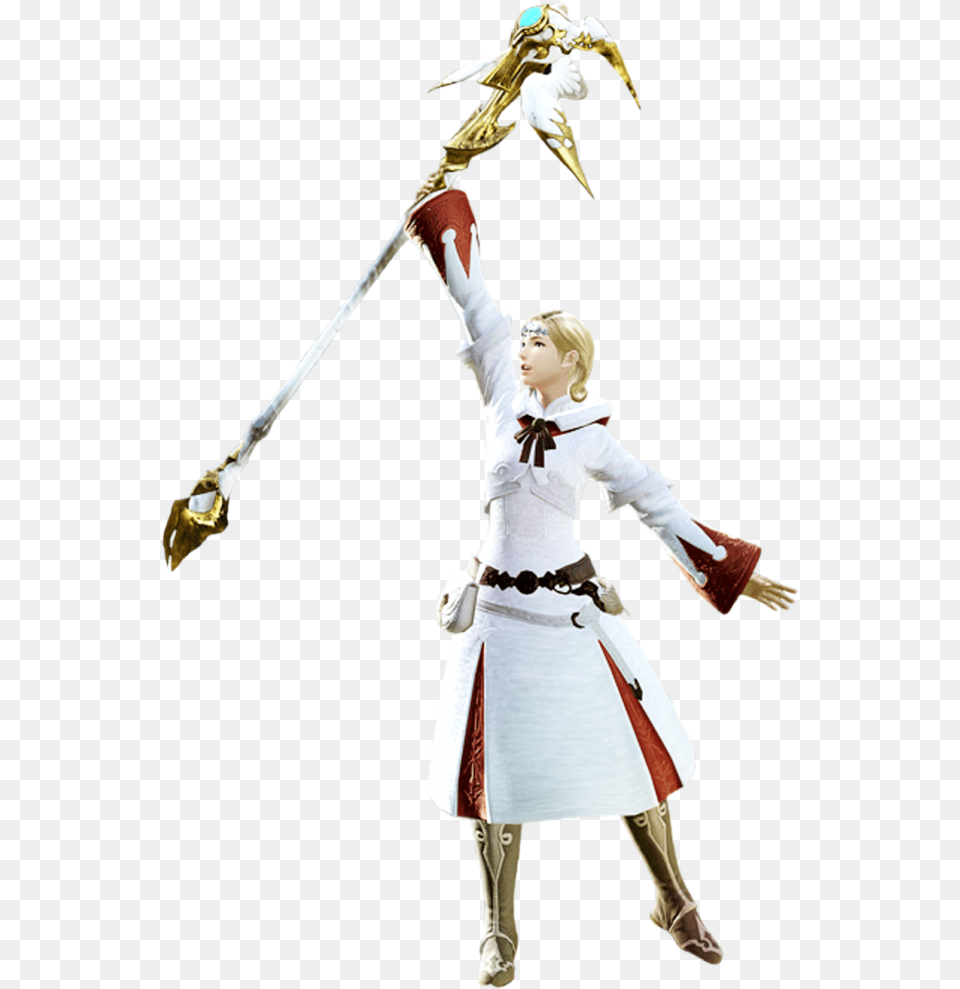Final Fantasy Wiki Ff14 Female White Mage, Clothing, Costume, Weapon, Sword Free Png Download
