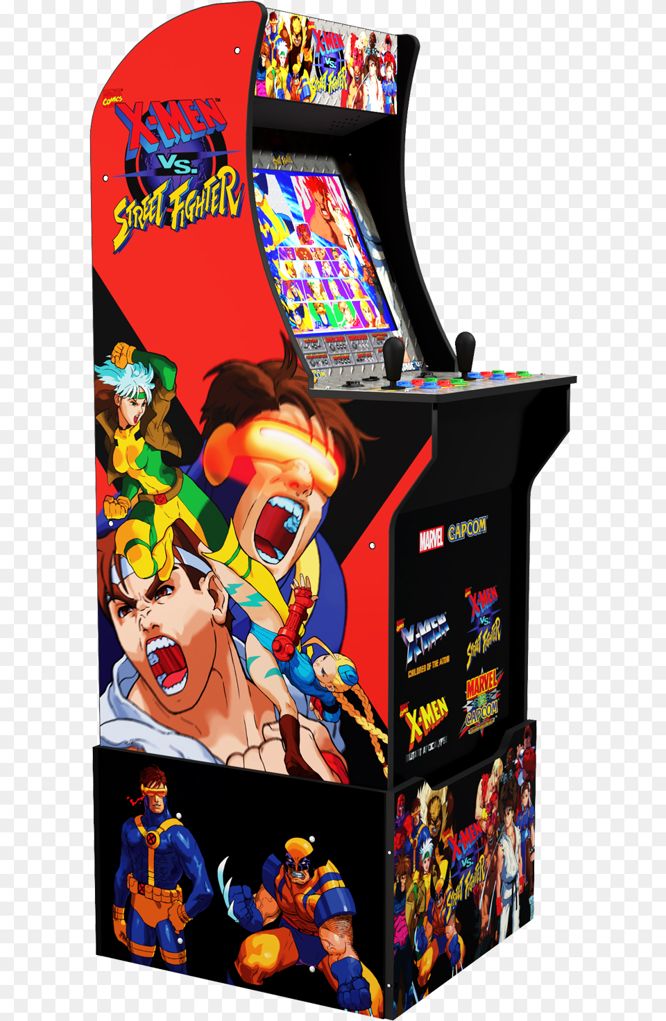 Final Fight Arcade Cabinet X Men Vs Street Fighter Arcade1up, Adult, Person, Man, Male Png