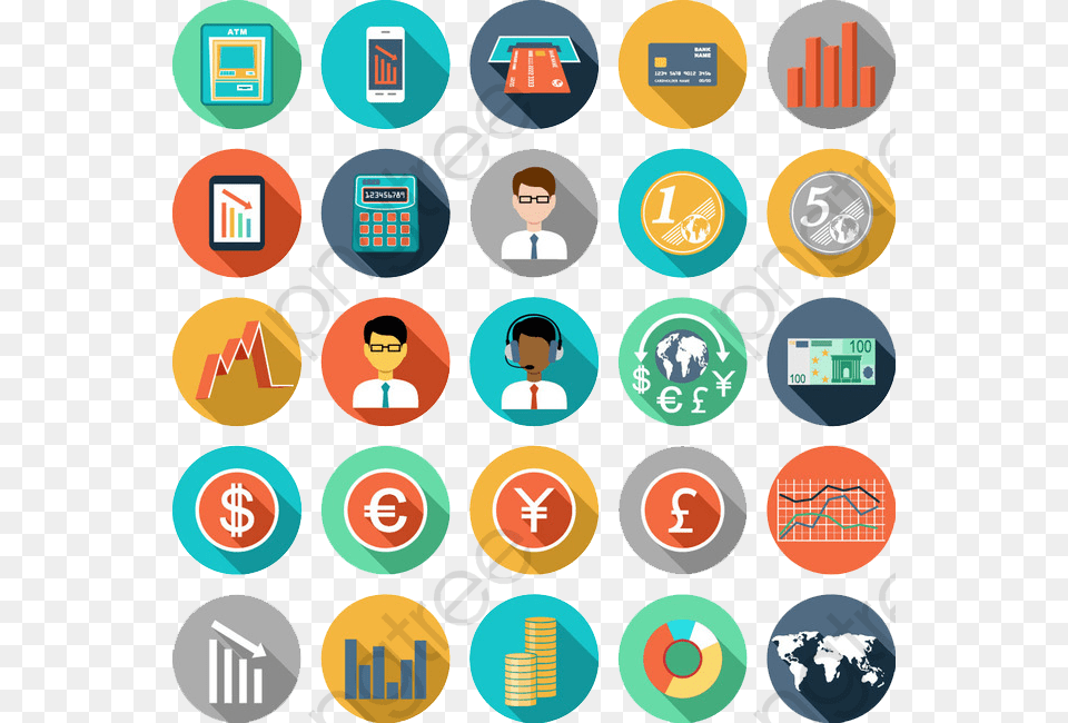 Finance Icon Clipart Infographics Icons, Person, Face, Head, Text Free Png Download