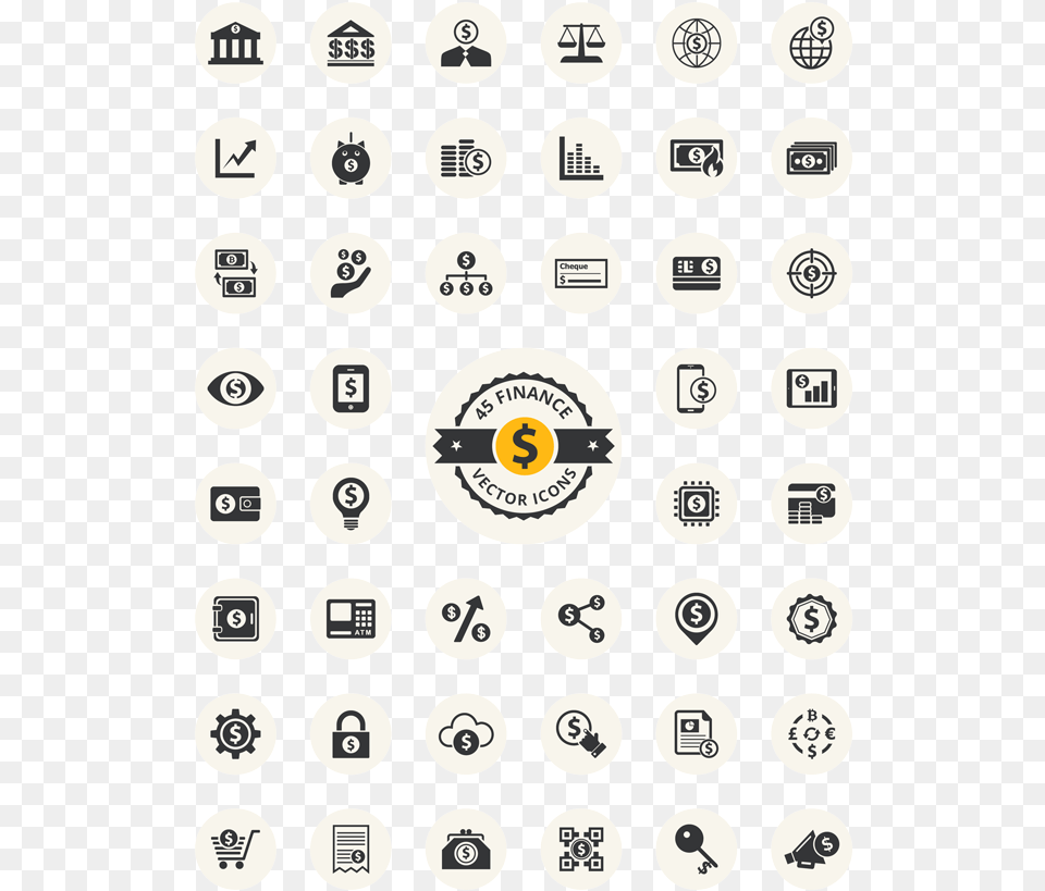 Finance Icons Vector Set Circle, Text, Symbol, Number Png Image