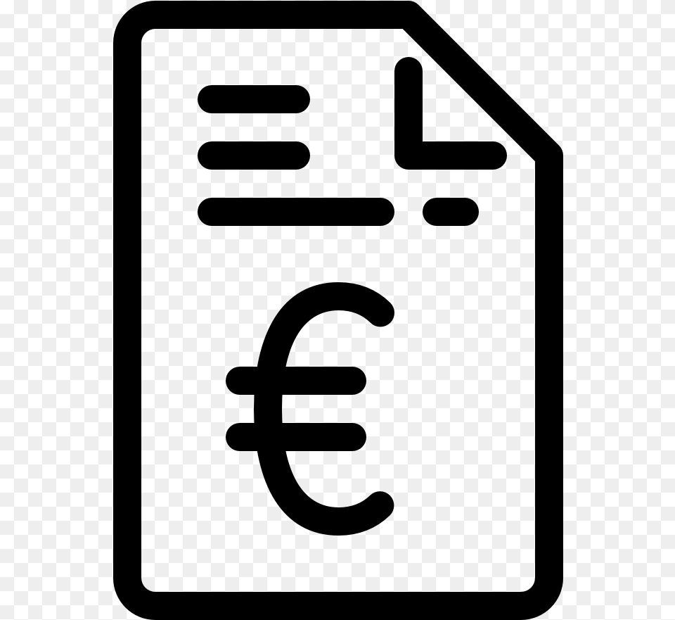Finance Invoice Euro Icon, Gray Png Image