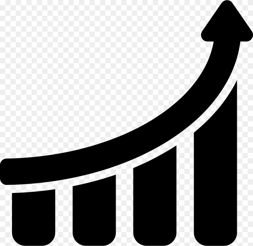 Finances Stats Bars Graphic With Up Arrow Arrow Going Up, Handrail, Smoke Pipe, Railing, Architecture Free Transparent Png