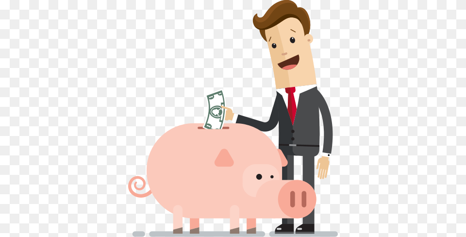 Financial Services Header Businessmen Money, Person, Piggy Bank, Face, Head Free Png