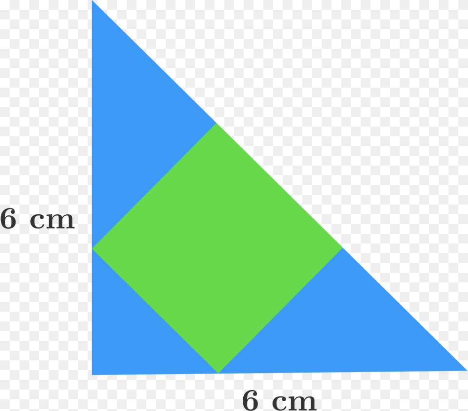 Find The Area In Cem Of The Shaded Green Square In, Triangle Png