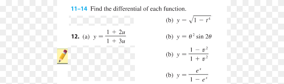 Find The Differential Of Each Function Function, Text, Document, Mathematical Equation Free Png Download