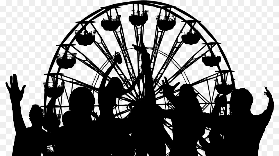 Finders Keepers Mr Outline Ferris Wheel, Concert, Crowd, Person, Silhouette Free Transparent Png