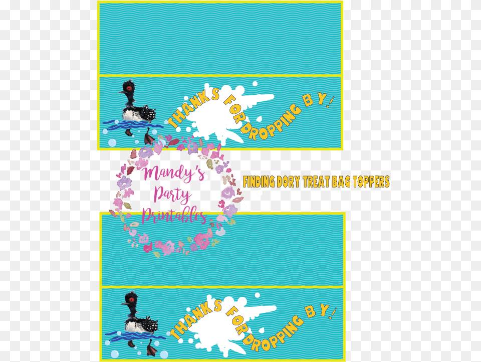 Finding Dory Becky Bag Toppers Via Mandy S Party Printables Illustration, Advertisement, Poster, Mail, Greeting Card Png
