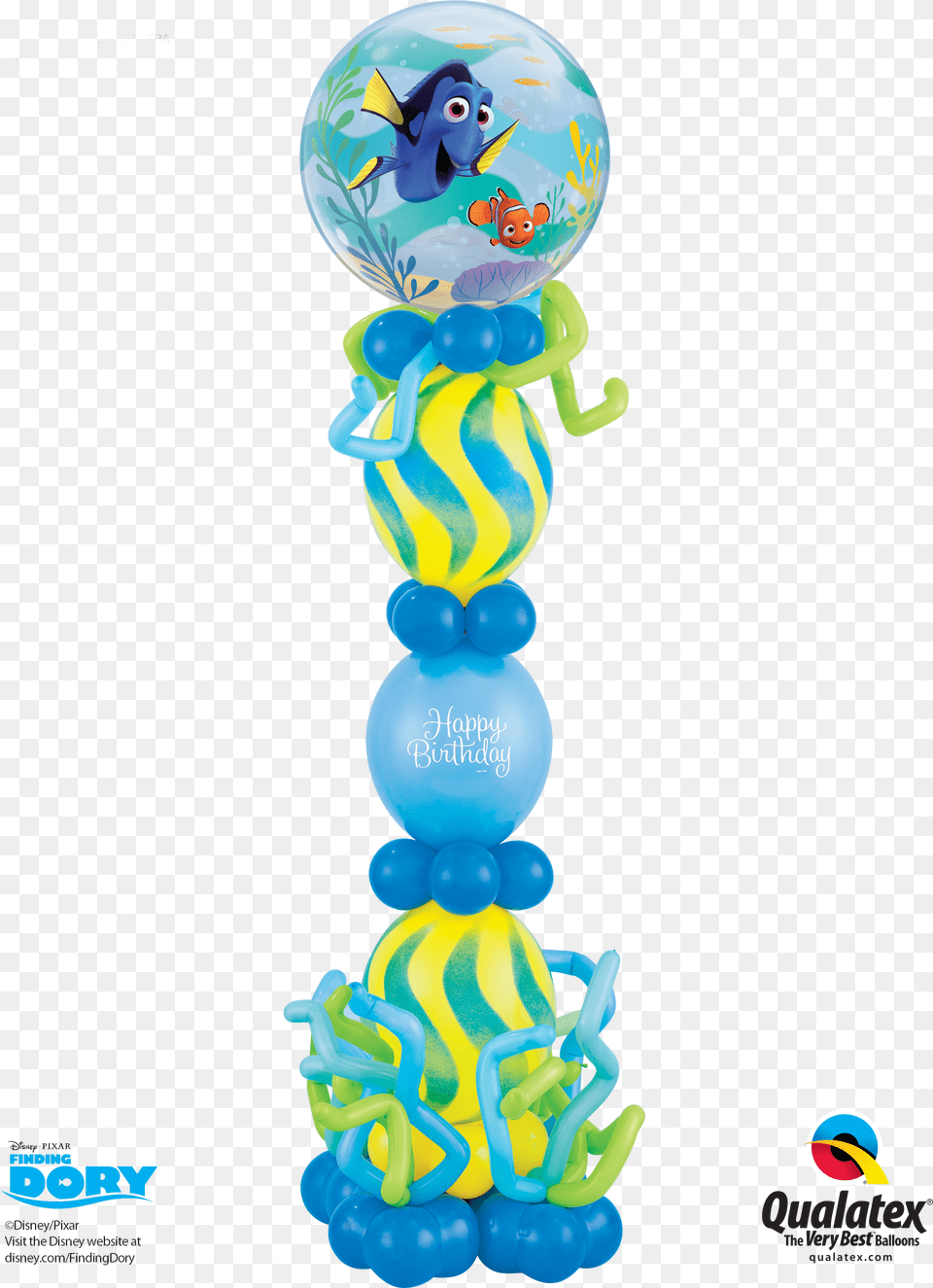 Finding Dory Birthday Column Balloon Decorations 22quot Finding Dory Bubble Balloons Mylar Balloons Foil, Rattle, Toy Png Image
