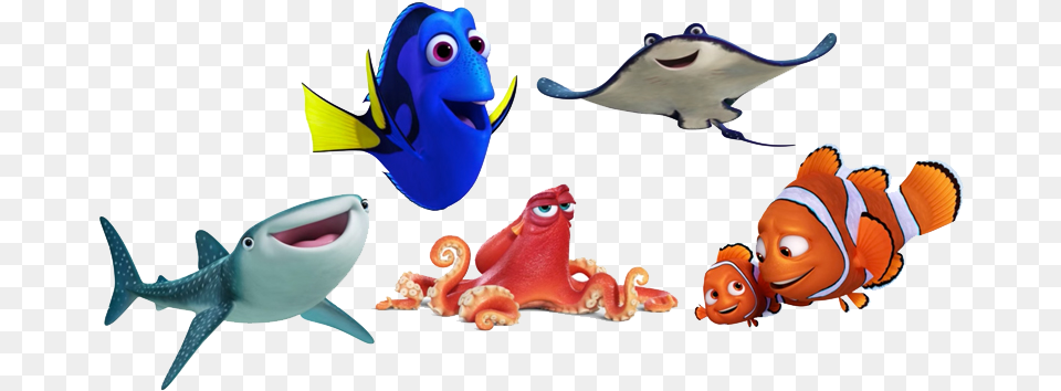 Finding Dory Characters Main Characters In Finding Dory, Animal, Fish, Sea Life, Shark Png Image