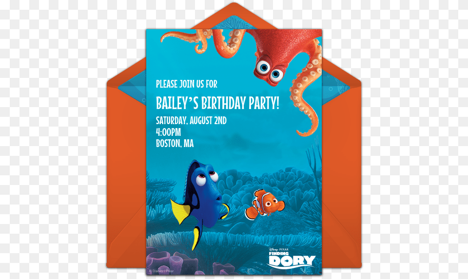 Finding Dory Friends Online Invitation Finding Dory Birthday Invitation, Advertisement, Poster, Animal, Fish Free Png