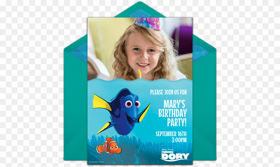 Finding Dory Photo Online Invitation Finding Dory Make A Splash Open Greeting Card, Advertisement, Poster, Clothing, Hat Free Png Download