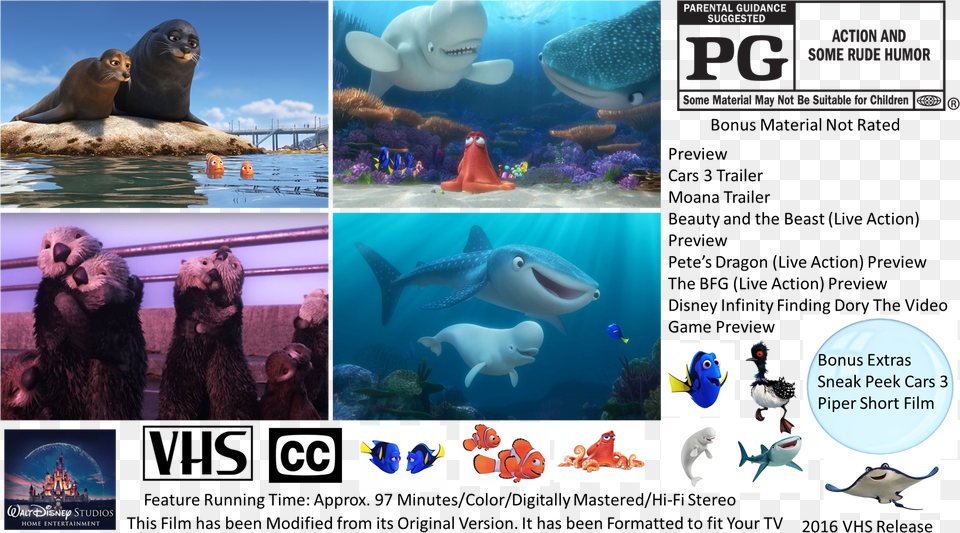 Finding Dory Vhs Full Screen Finding Nemo Full Screen, Animal, Water, Mammal, Bear Png